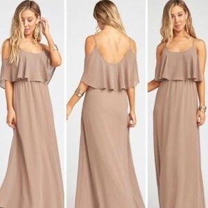 Show Me Your Mumu maxi dress size small, bridesmaid dress, Caitlin’s Ruffle maxi